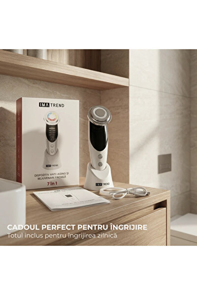 IMA TREND Aparat Tratament Facial 7 in 1 IMA Trend, EMS, Masaj, Lifting, Curatare Pori, Riduri, Alb