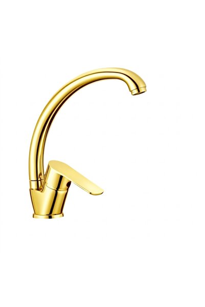 Generic خلاط حوض غسيل - صنبور واحد ساخن وبارد، ذهبي، يتضمن خراطيم