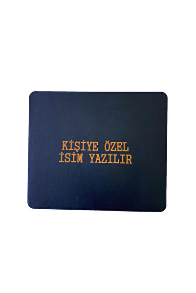 USB LAND Kişiye Özel İsim Yazılı Turuncu Premium Deri Mouse Pad - Renkli Bask...