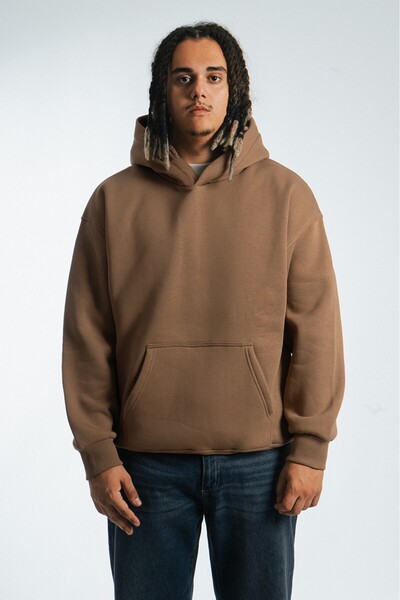 Plus Eighteen Men's Hoodie - Coffee Basic, Us3995Kha