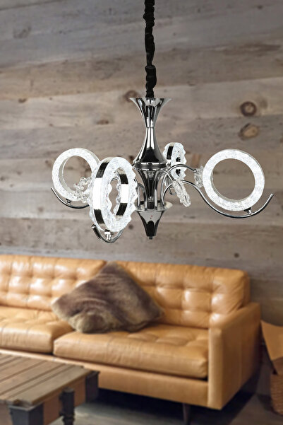 Begüsa Karel Ledli 4.Lü Avize Krom Kaplama