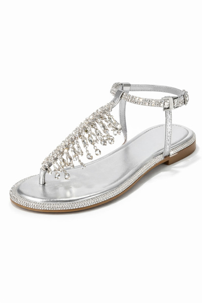 Giydim Gidiyor Vilma Gümüş Taşlı Σανδάλια - Με κρυστάλλινη λεπτομέρεια