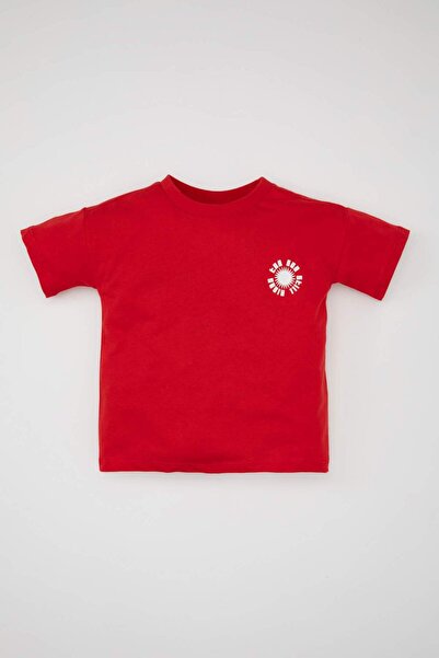 DeFacto Baby Boy Crew Neck Printed Short Sleeve T-Shirt C3963A524Sm