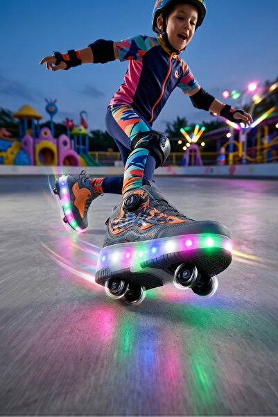 LE STYLE DE MARIE Kız Erkek Çocuk Patenli Işıklı Ayakkabı | Tekerlekli Spor A...