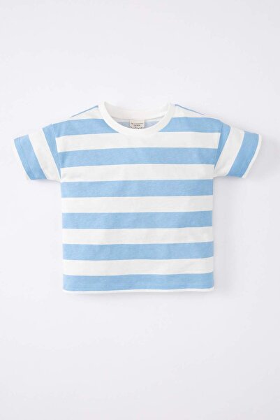 DeFacto Baby Boy Crew Neck Striped Short Sleeve T-Shirt B6971A524SM
