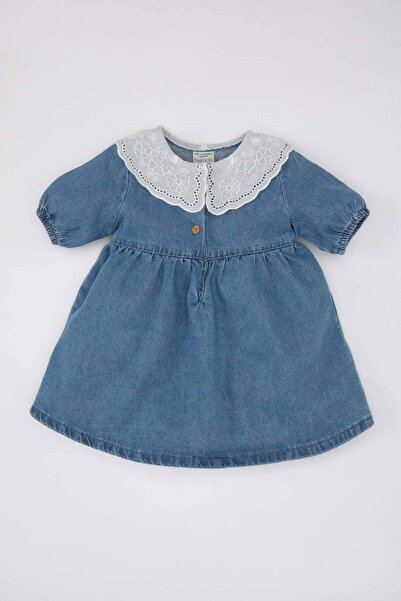 DeFacto Short-Sleeved Jean Dress Baby Girl C3577A524Sm