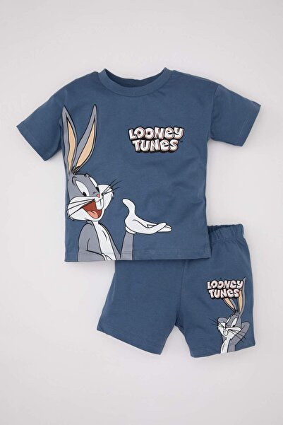 DeFacto Baby Boy Looney Tunes 2Pcs Set Crew Neck Short Sleeve T-Shirt Shorts ...