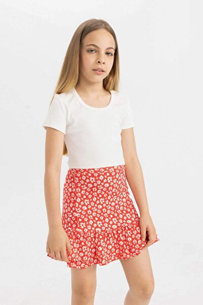 DeFacto Slim Fit Dar Kesim Bisiklet Yaka Basic Düz Fitilli Kaşkorse Kısa Koll...