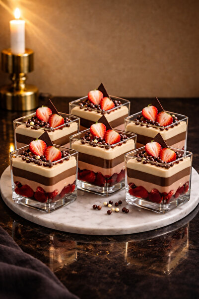 Maloria 6'lı Magnolia 9x9 Kasesi Tatlı Puding,dondurma Kasesi El Yapımı Cam M...