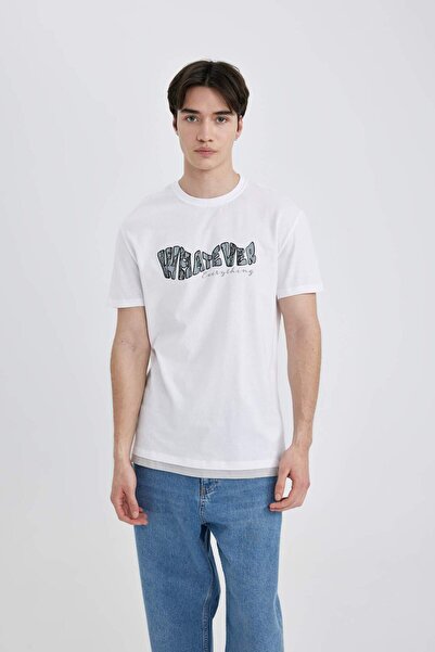 DeFacto Μπλουζάκι με κοντό μανίκι κανονική εφαρμογή με λαιμόκοψη B8483AX24SM