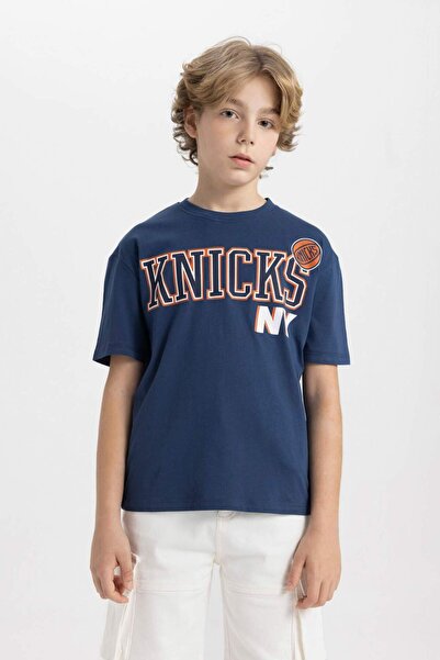 DeFacto Футболка NBA New York Knicks Oversize з круглим вирізом та короткими ...