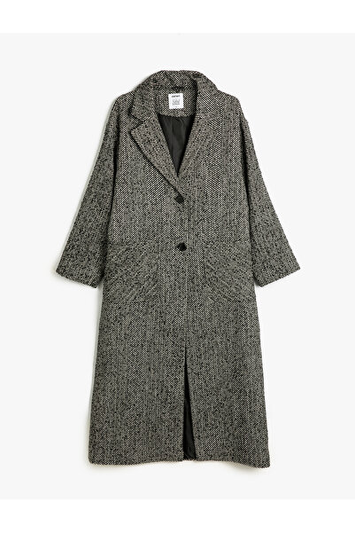 Koton X Sibil Çetinkaya - Μακρύ παλτό με διπλό στήθος με κουμπιά και τσέπες