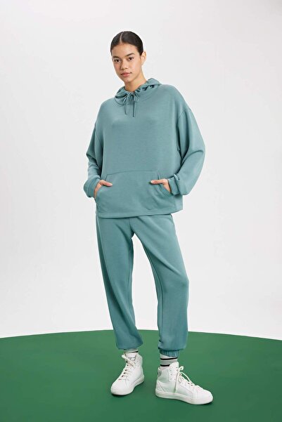 DeFacto Fit Sports Jogger Sweatpants Standard Fit Modal Double Pocket Basic P...