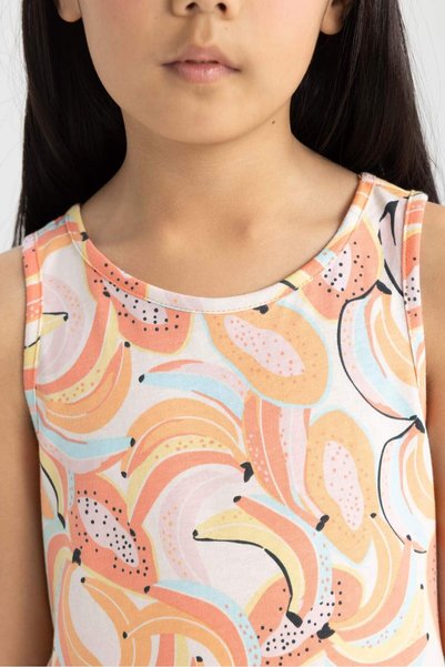 DeFacto Girl's Patterned Sleeveless Dress B4338A824SM