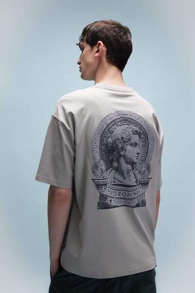 DeFacto Oversize Fit Crew Neck Back Printed Short Sleeve T-Shirt C3626AX24SP