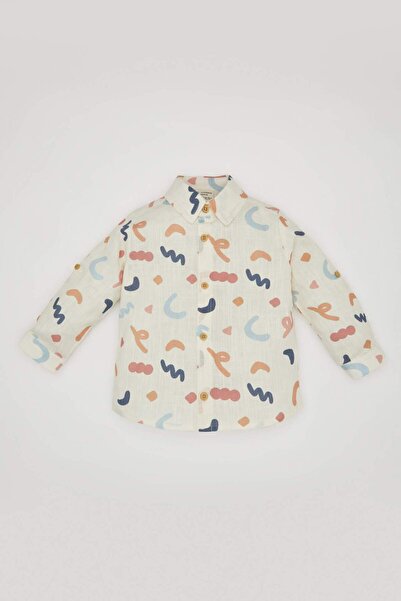 DeFacto Baby Boy Flamed Poplin Long Sleeve Shirt C3410A524SP