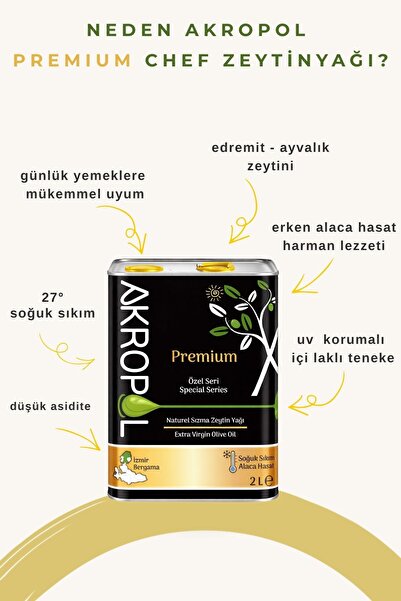 Akropol 2 LT Erken Hasat Soğuk Sıkım Sızma Zeytinyağı