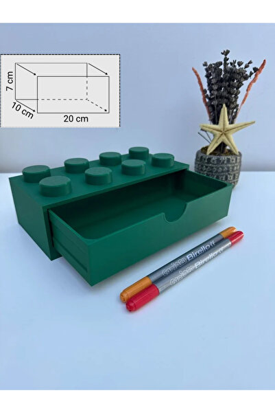 Teknovagroup صندوق تخزين مزخرف لتنظيم سطح المكتب بتصميم ليجو صغير الحجم مقاس ...