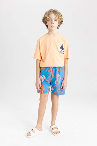 DeFacto Boy's Patterned Swim Shorts B7450A824Hs