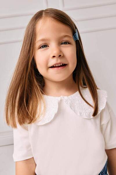 DeFacto Тениска с къс ръкав с дантелена яка за бебе C3982A524SM