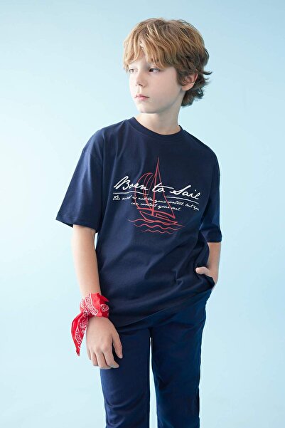 DeFacto Oversize Crew Neck με τύπωμα κοντομάνικο μπλουζάκι για αγόρια B5772A8...