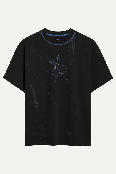 KAFT Мъжка тениска с голям размер и градски дизайн - Caose