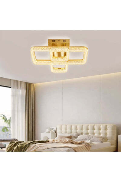 RFAN LED Chandelier, Model K3535/2+2BGD, With Remote Control, 3 Light Types, ...