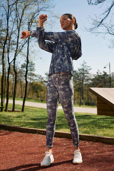 DeFacto DeFactoFit Fitted Desenli Beli Saran Sporcu Tayt B4578AX24SP