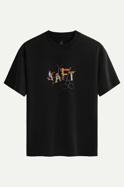 KAFT Мъжка тениска с голям размер и градски дизайн - Naka