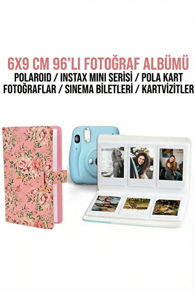 Trendfone Instax Mini Serisi Çiçek Desenli Albüm-96 Fotoğraf Kapasiteli