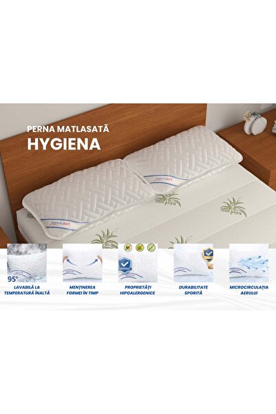Somnart Set de 2 perne Hygiena Somnart, 50x70 cm, lavabile la 95°C