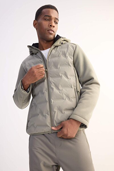 DeFacto Slim Fit Slim Fit Hooded Windproof Zipper Pockets Transitional Coats ...