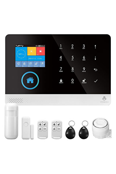 Spionescu Sistem de alarmă wireless, GSM/SIM/RFID, ecran tactil, control prin...
