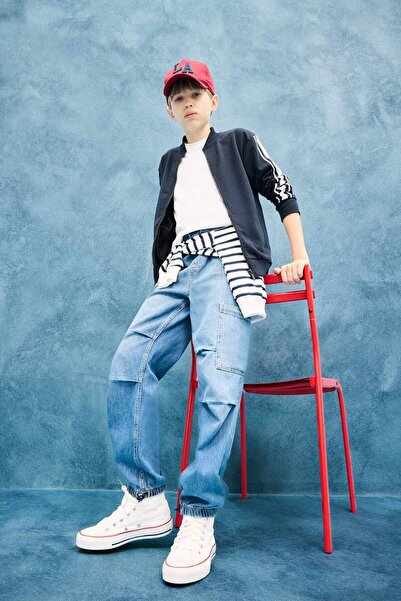 DeFacto Pantaloni cargo din denim Parașuta pentru băieți B5553A824SP