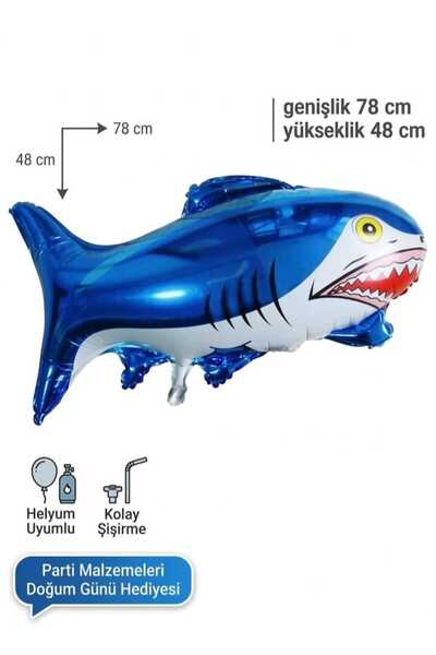 Genel Markalar Köpek Balığı Karakterli Folyo Balon 22 Inç