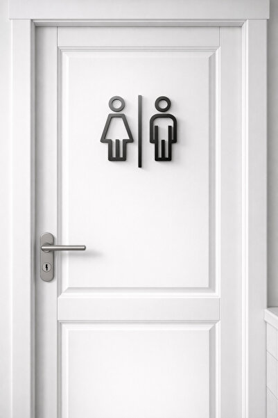 MARESSHİA Siyah tuvalet işareti plaka plastik kapı duvar etiket Wc tutucu işa...