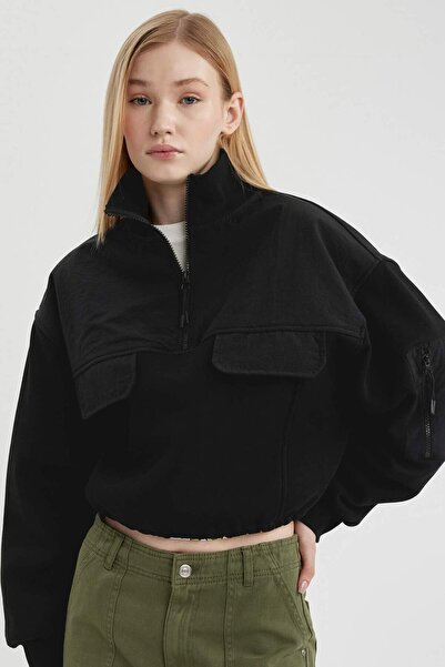 DeFacto Φούτερ με φερμουάρ και κομμένο λαιμό C4395AX24SP