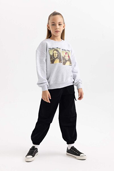DeFacto Parachute Cargo Cotton Pack Trousers Girls B4478A823Wn