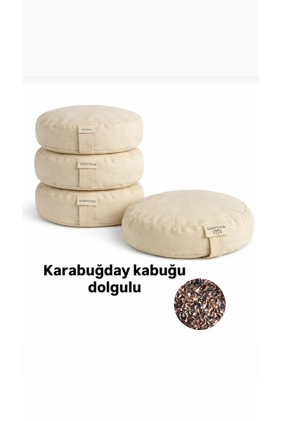 SUNYOGA Yoga Meditasyon Minderi Karabuğday Kabuğu Dolgulu krem Renk