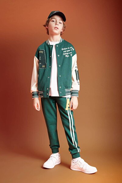 DeFacto Pantaloni de sport groși imprimați pentru băiat B6140A824SP