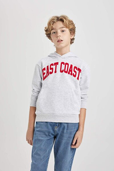 DeFacto Boy's Printed Hooded Sweatshirt B8986A823Cw