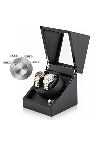 iUni Înfășurător automat de ceasuri, 4 programe, Watch Winder 2, Negru