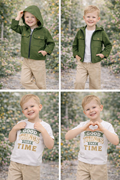 kahkaha kids Μπλουζάκι για αγόρια, παντελόνι και μπουφάν - Σετ 3 τεμαχίων - Κ...