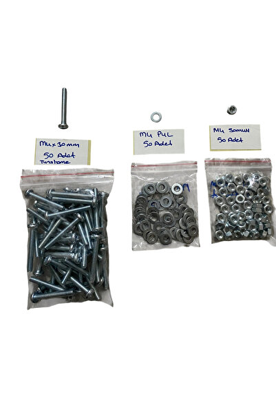 Genel Markalar M4X30mm YILDIZ SİLİNDİR BAŞLI METRİK VİDA --VİDA 50 ADET -SOMU...