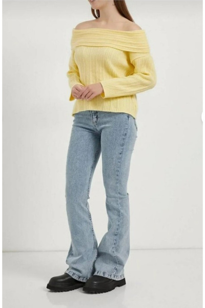 SolQ Degaje Madonna Collar Brushed Inside Thread Comfortable Fit Knitwear Sweater