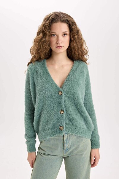 DeFacto Oversıze V Yaka Triko Hırka K7886AZ23WN