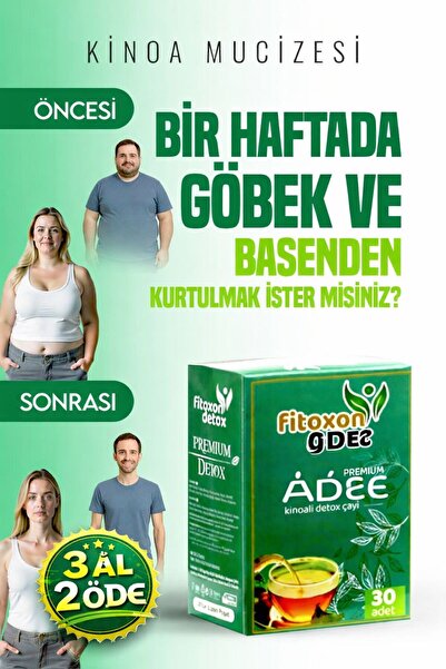 Fitoxon Zayıflamak Özel Formül Kinoalı Detox Organik Karışık Çayı 1li set 30 ...