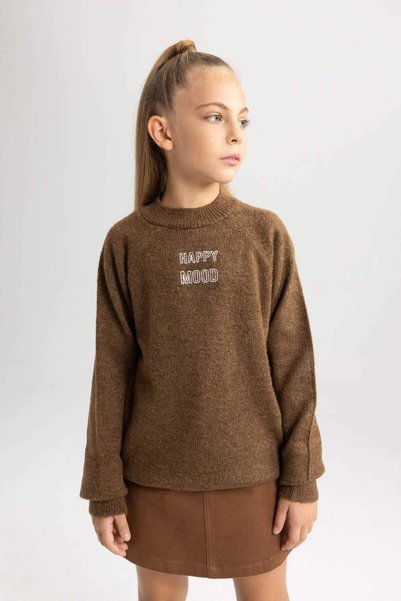 DeFacto Girls Loose Fit Half Turtleneck Sweater B3996A823Au