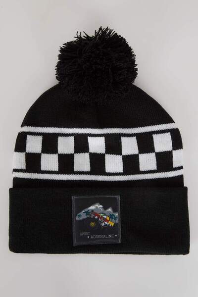 DeFacto Boy's Patterned Pompom Knitwear Beanie A7636A823Wn