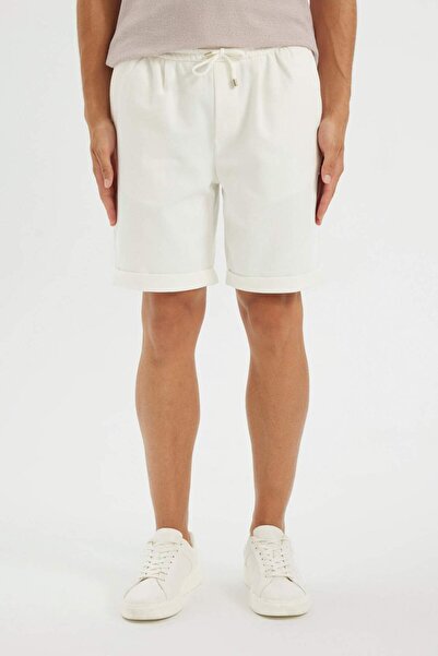 DeFacto Summer Pique Bermuda Shorts with Lace-Up Waist A7341Ax23Hs